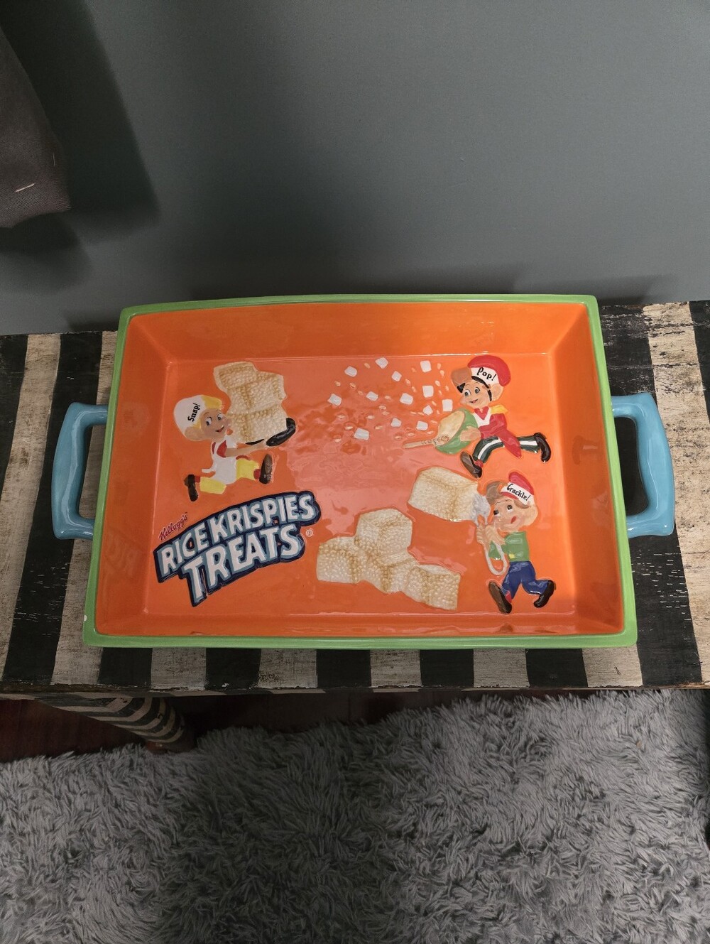 Kelloggs Vintage Ceramic Snap Crackle And Pop Rice Krispies Tray With Handles